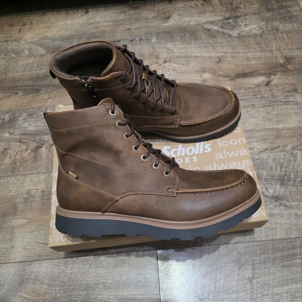 Dr Scholls Brown Leather Boots Men Size 11